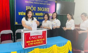 Công đoàn Trường mầm non Kỳ Ninh Hướng về đồng bào vùng bão lũ các tỉnh phía Bắc