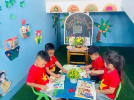 Tổ mẫu giáo 5 tuổi - Trường Mầm non Kỳ Ninh hưởng ứng tuần lễ học tập suốt đời năm 2025