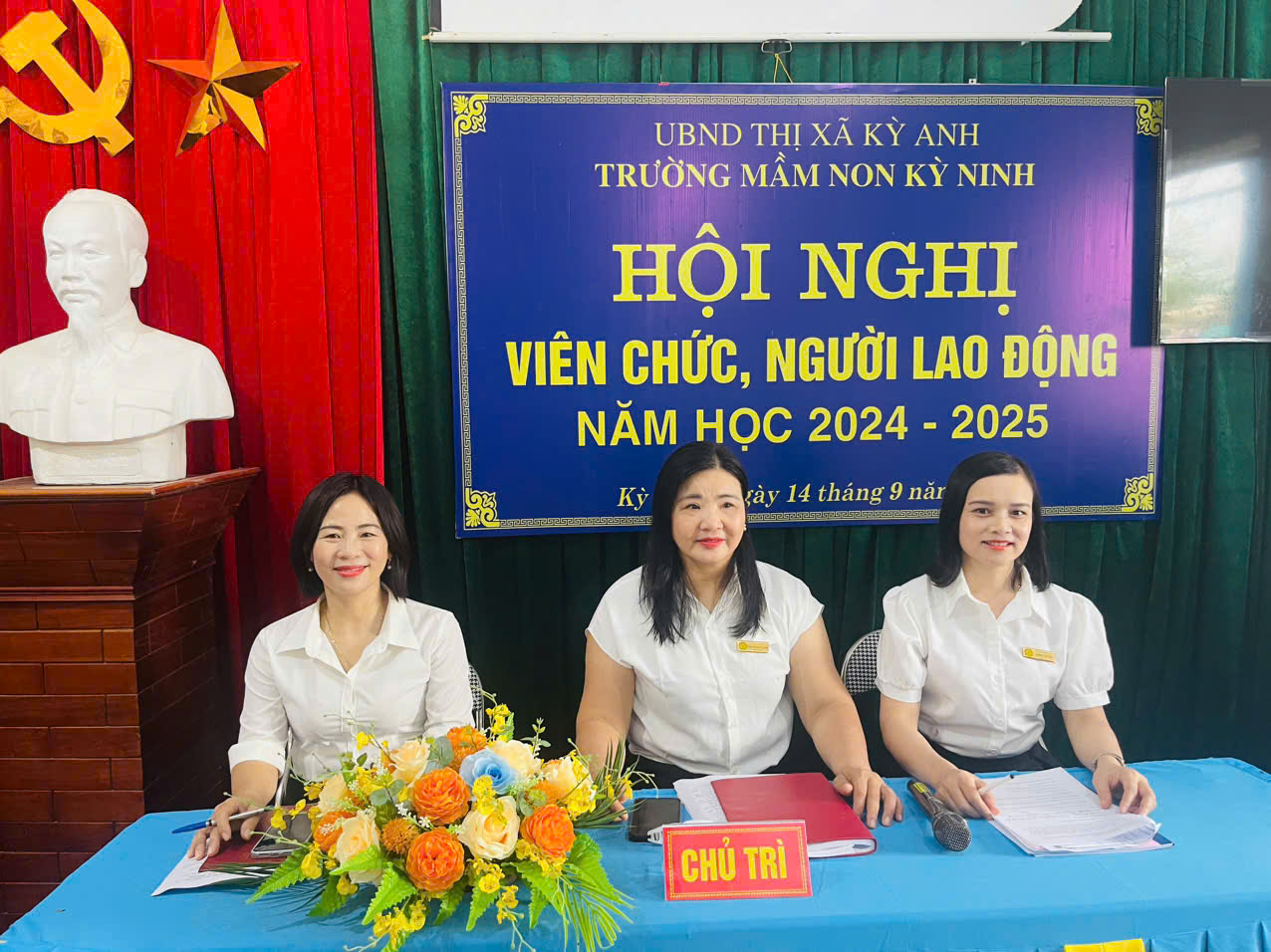 HỘI NGHỊ VIÊN CHỨC VÀ NGƯỜI LAO ĐỘNG TRƯỜNG MẦM NON KỲ NINH NĂM HỌC 2024-2025