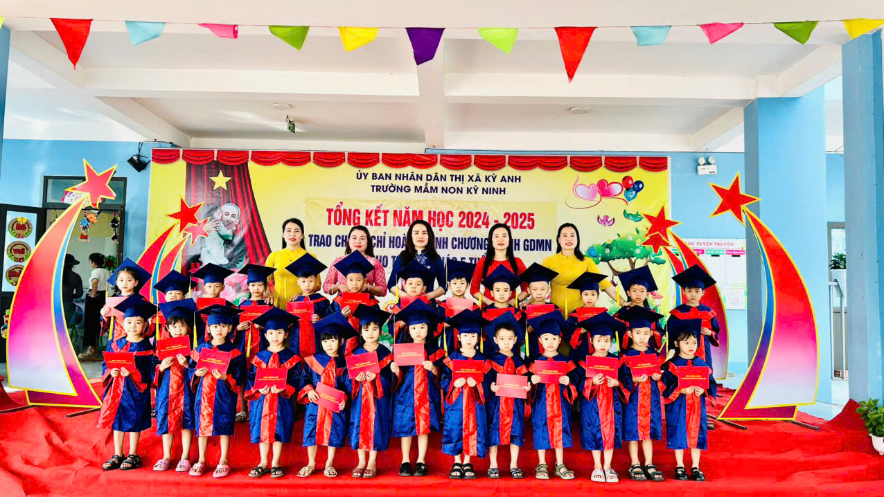 Trường Mầm non Kỳ Ninh tổng kết năm học 2024-2025 và trao chứng chỉ hoàn thành chương trình giáo dục mầm non cho trẻ 5 tuổi