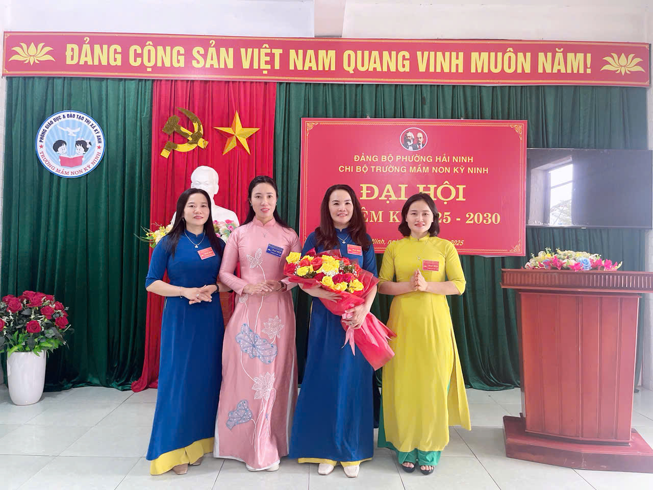 Chi bộ Trường mầm non Kỳ Ninh tổ chức đại hội nhiệm kỳ 2025-2030